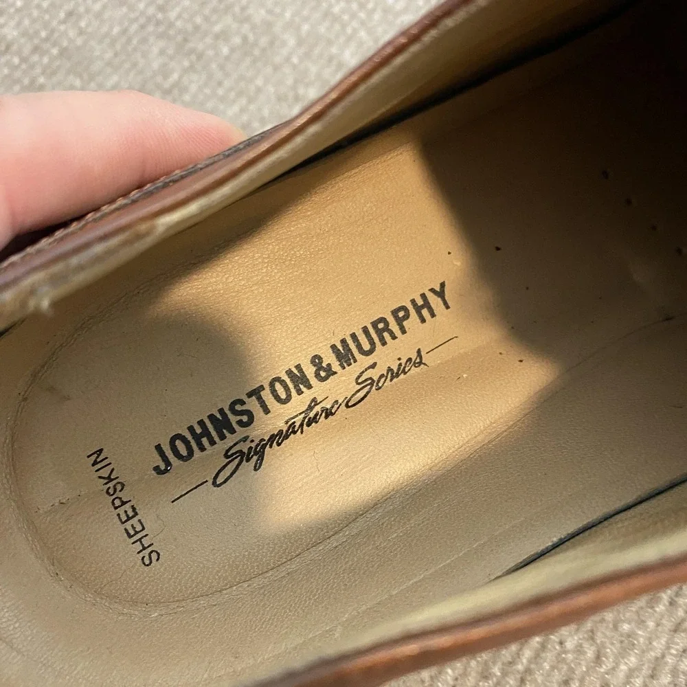 Johnston & Murphy Shoes Mens Size 10 M Brown Leather Derby Dress Oxfords 20-8610